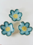 Handmade handpainted small ceramic flower dish
