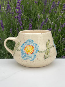 Handmade handpainted pottery mug