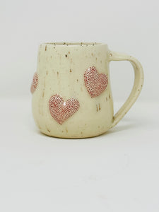 Handmade handpainted heart mug