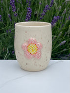 Handmade handpainted pottery cup