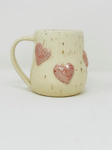 Handmade handpainted heart mug