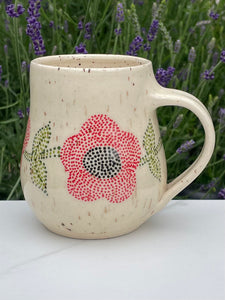 Handmade handpainted pottery mug