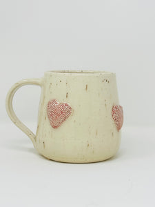 Handmade handpainted heart mug