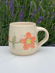 Handmade handpainted pottery mug (small)