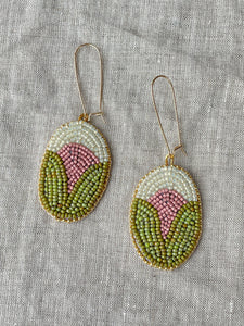 Handmade hand beaded earrings