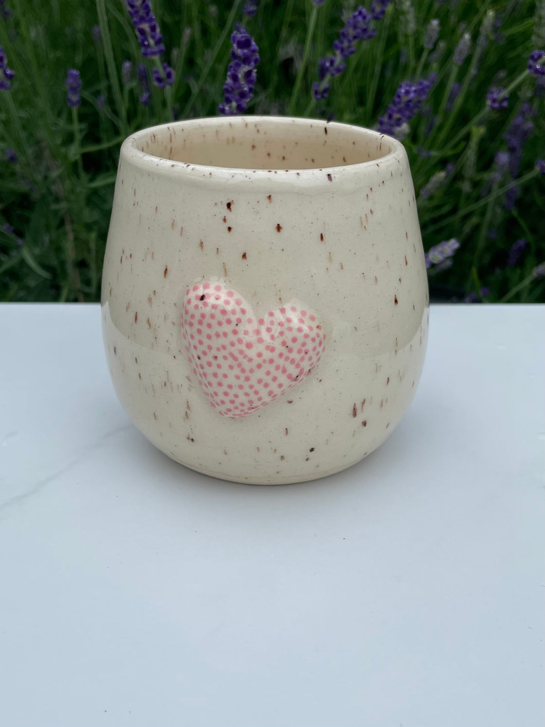 Handmade handpainted pottery cup