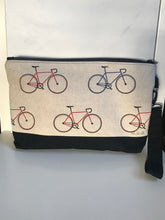 Load image into Gallery viewer, The Caba Pouch  - Natural Linen with Bicycles