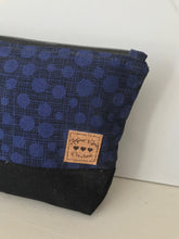 Load image into Gallery viewer, The Caba Pouch - black with blue dots and black bottom
