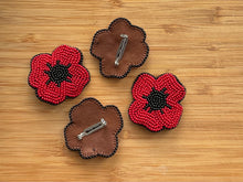Load image into Gallery viewer, Red Handmade Beaded Poppy Pin