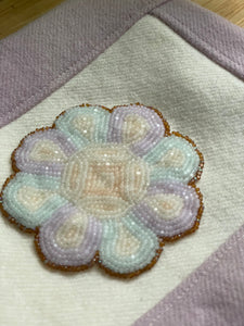 Hand beaded zipper pouch