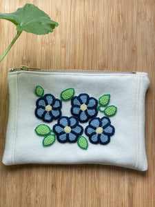 Hand beaded zipper pouch