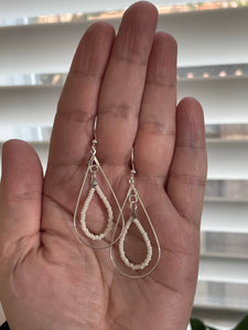 Double teardrop beaded earrings